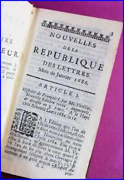 Pierre BAYLE Nouvelles de la République des Lettres (4 livraisons) 1686