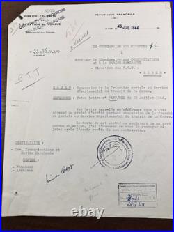 Pierre Mendès France en 1944 René Mayer Paul Giacobbi Corse WW2 Rare Autographe