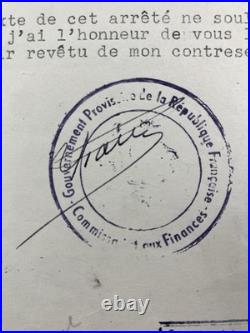 Pierre Mendès France en 1944 René Mayer Paul Giacobbi Corse WW2 Rare Autographe
