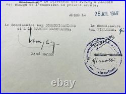 Pierre Mendès France en 1944 René Mayer Paul Giacobbi Corse WW2 Rare Autographe