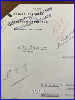 Pierre Mendès France en 1944 René Mayer Paul Giacobbi Corse WW2 Rare Autographe