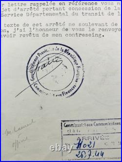 Pierre Mendès France en 1944 René Mayer Paul Giacobbi Corse WW2 Rare Autographe