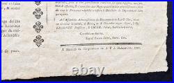 Placard de la LOI Pour Administration des biens des Monastères. CLUNY 1790