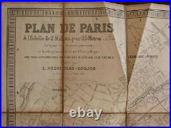 Plan de Paris ANDRIVEAU-GOUJON à l'échelle 2mm pour 25m, 1873 / carte entoilée