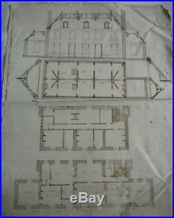 Plans Originaux et dessins dun Château de lAnjou. Charpentes. XIXème Siècle