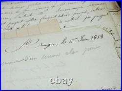 Pochette contenant divers autographes pochette manuscrits XVIIIeme XIXeme