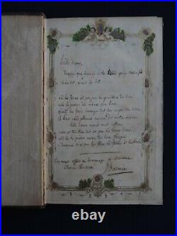 Poème Manuscrit de JASMIN, Poète Agenais, en hommage à Mme. Clara Tudier 1842