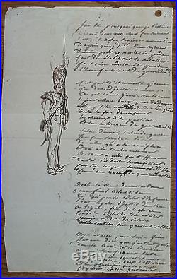 Poème illustré de soldats 1° Empire / BELLE PIECE