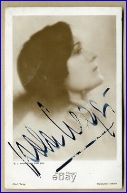 Pola Negri (1897-1987) Actrice américaine Jolie photo signée Autographe