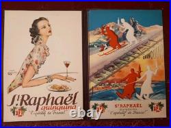 Porte-menu St Raphaël Domergue + Ski Quinquina + Menu Chou Domergue Rare
