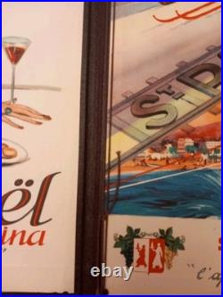 Porte-menu St Raphaël Domergue + Ski Quinquina + Menu Chou Domergue Rare