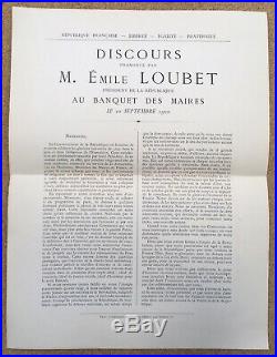 Programme Complet Banquet des Maires de France Exposition Universelle 1900