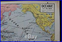 R193 Carte scolaire Vidal Lablache OCEANIE 21 Australie ocean pacifiqe Guinee