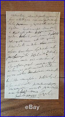 RARE Authentique lettre NAPOLÉON Bonaparte 1815-Collection Documents Autographes