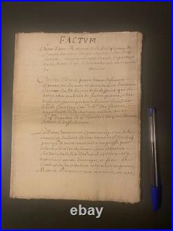 RARE MANUSCRIT JURIDIQUE XVIIe Factum de 1692-1694 (18 pages)