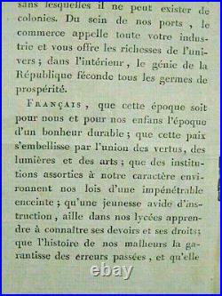 RARE affiche ORIGINALE Proclamation aux Français 14 juillet Bonaparte Napoléon