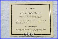 RENALDO HAHN PROUST Lettre autographe manuscrite signée