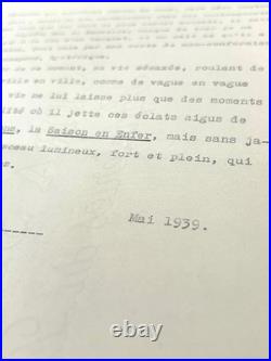 RIMBAUD Intéressant tapuscrit original de Fernand Gregh corrections autographes