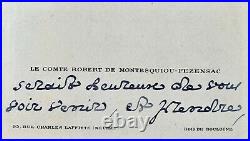 ROBERT DE MONTESQUIOU FEZENSAC, 3 cartes manuscrites autographes signées