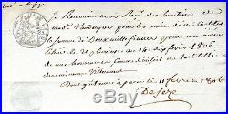 ROMAIN DESEZE, Reçu signé sur papier timbré 1806. Avocat de Louis XVI