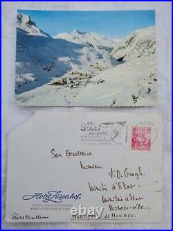 Rainier de Monaco carte postale manuscrite autographe signée