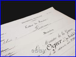 Raoul DE BOISDEFFRE Lettre de service manuscrite signée 1893