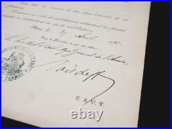 Raoul DE BOISDEFFRE Lettre de service manuscrite signée 1893
