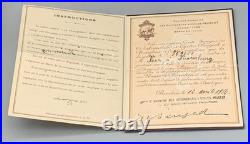Rar CYCLES PEUGEOT Certificat de garantie Bicyclette LION Année 1914 LUXEMBOURG