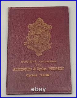 Rar CYCLES PEUGEOT Certificat de garantie Bicyclette LION Année 1914 LUXEMBOURG