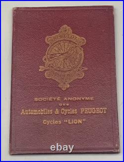 Rar CYCLES PEUGEOT Certificat de garantie Bicyclette LION Année 1914 LUXEMBOURG