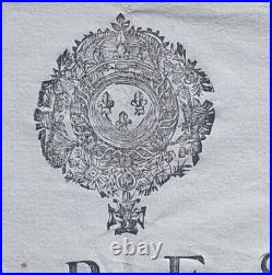 Rare Affiche Arrest Du Conseil D'état De Roy 1762 Papier Velin