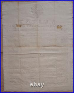 Rare Affiche Arrest Du Conseil D'état De Roy 1762 Papier Velin
