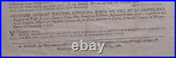 Rare Affiche Arrest Du Conseil D'état De Roy 1762 Papier Velin