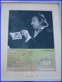 Rare Autographe Dedicace Cheque 1 000 000 Dollars Serge Gainsbourg Expertise
