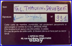 Rare Carte VIP Discothèque l'Apocalypse 1980 Paris. Exc. Etat