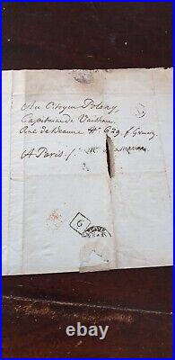 Rare Courrier De Prise De Bateaux Convoquation Capitaine Polony Revolution 1795