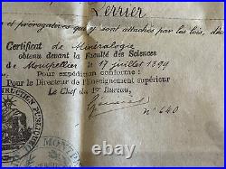 Rare Diplome Es Science 1899 Eminent Dr Perrier Louis Eugène Albert Montpellier