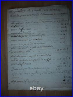 Rare Document De 1769 Concernant Les Effets Achetes A Une Servante