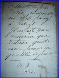 Rare Document De 1769 Concernant Les Effets Achetes A Une Servante