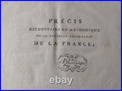 Rare Précis élémentaire méthodique de la nouvelle géographie de la France 1791