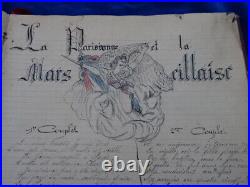 Rare +++! Recueil De Chansons &. Militaria 138 Ri Bellac 1892 1893