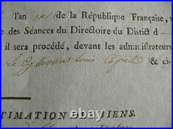 Rare Révolution Française Vente de Biens Nationaux confisqués à LOUIS XVI CAPET