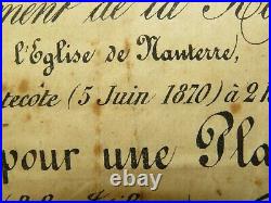 Rare Ticket Entree Commune De Nanterre Couronnement De La Rosiere 3 Juin 1870