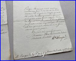 Rare autorisation de port d'armes signée du Comte TALLEYRAND-PERIGORD. 1779