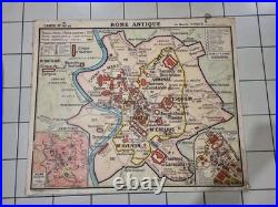 Rare carte affiche scolaire Rome Antique et Gaule Romaine chez Hatier