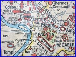 Rare carte affiche scolaire Rome Antique et Gaule Romaine chez Hatier