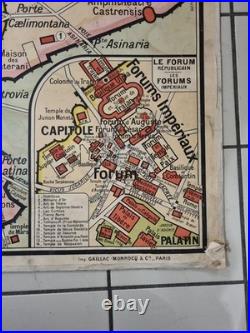Rare carte affiche scolaire Rome Antique et Gaule Romaine chez Hatier
