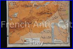 Rare carte vintage Département Alger Politique Physique Lablache 1,21 m Colonie