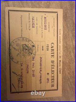 Rare fonds d'archives communales 1913-1928 Aubigny Vendée Maire, élections