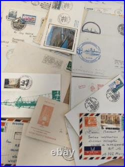 Rare lot ancien lettres philatéliques pétrole, enveloppes timbrées vintage